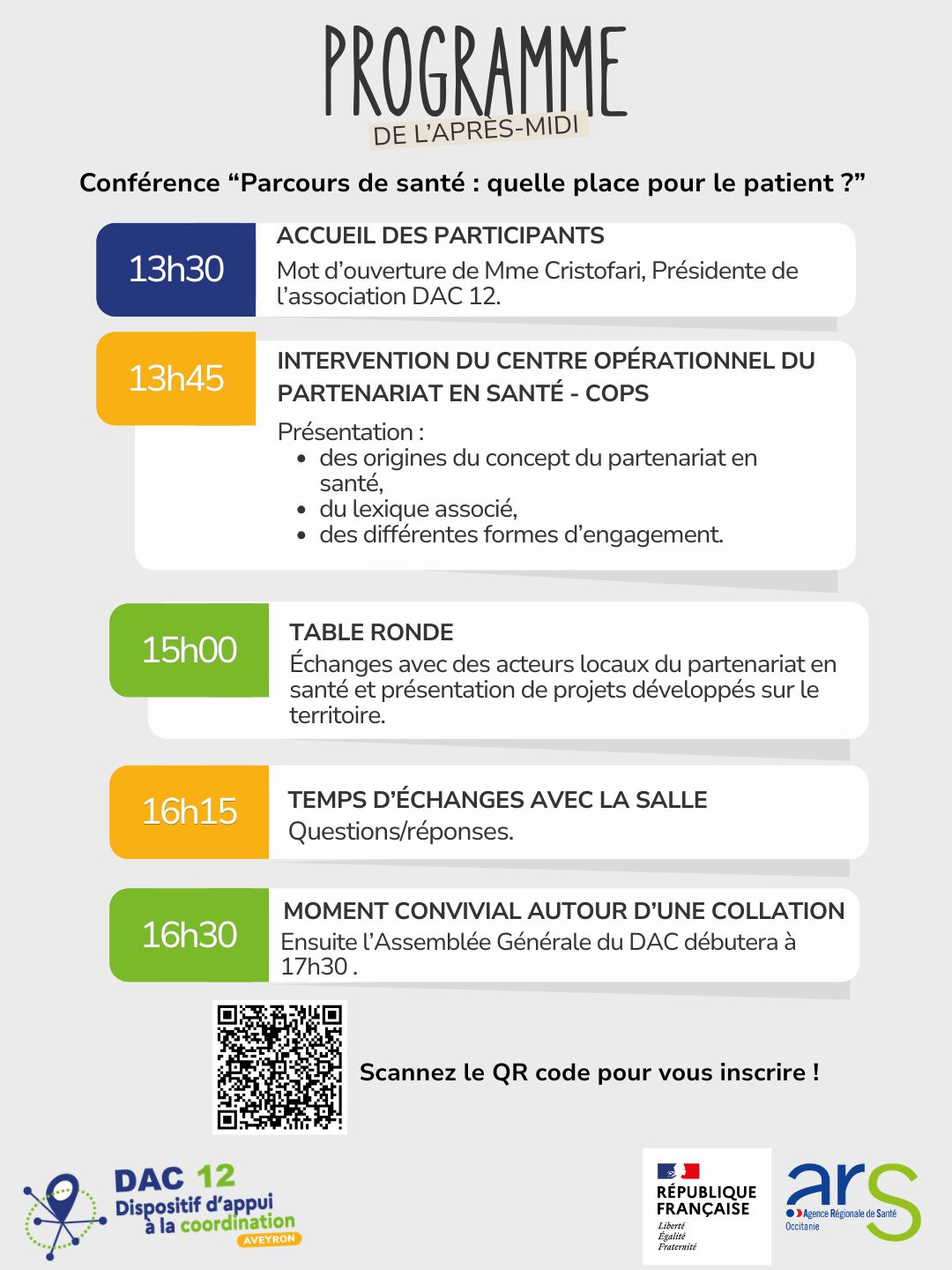Programme conférence "parcours de santé: quelle place pour le patient?"